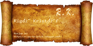 Rigó Kristóf névjegykártya